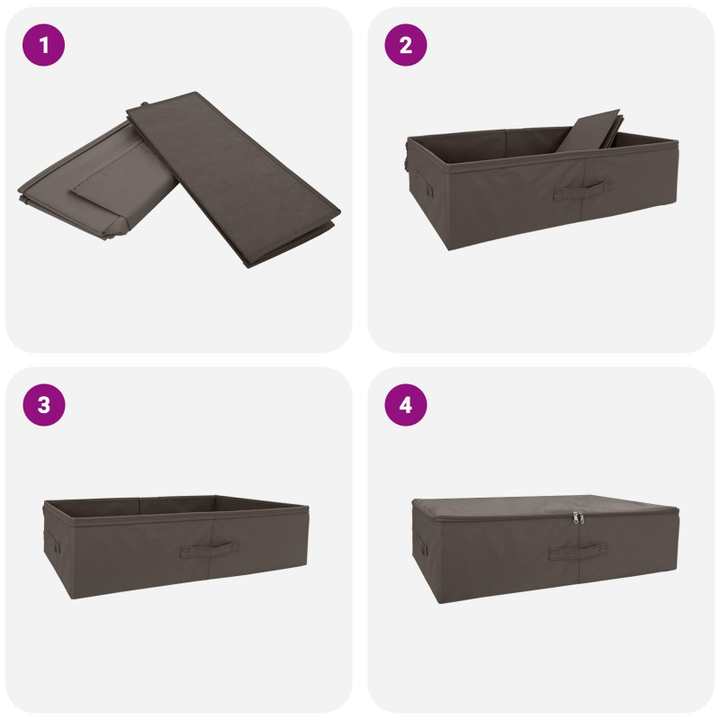 Skrzynia do przechowywania 6 pcs Szary 70 x 40 x 18 cm Włóknina