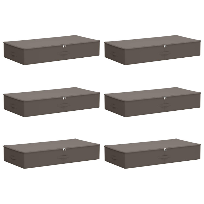 Skrzynia do przechowywania 6 pcs Szary 90 x 48 x 15 cm Włóknina