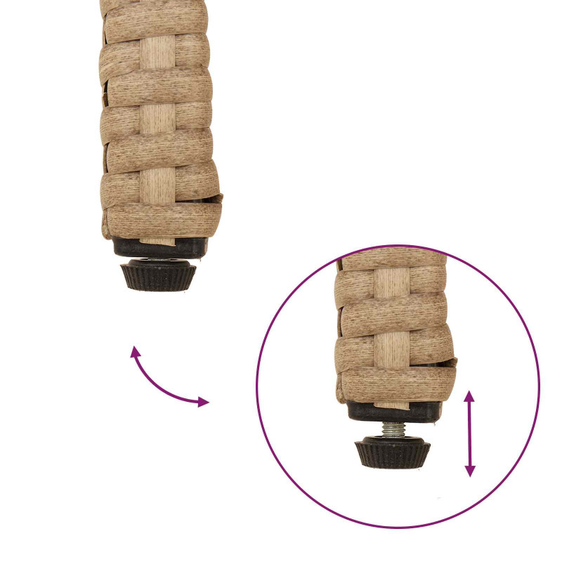 Krzesła ogrodowe 4 pcs Beżowy i kremowy Poli Rattan i Akacja