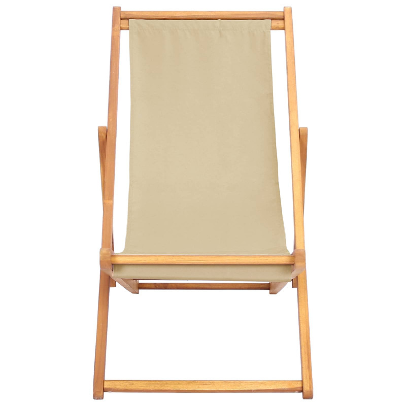 Krzesło plażowe Beżowy Lite drewno teakowe