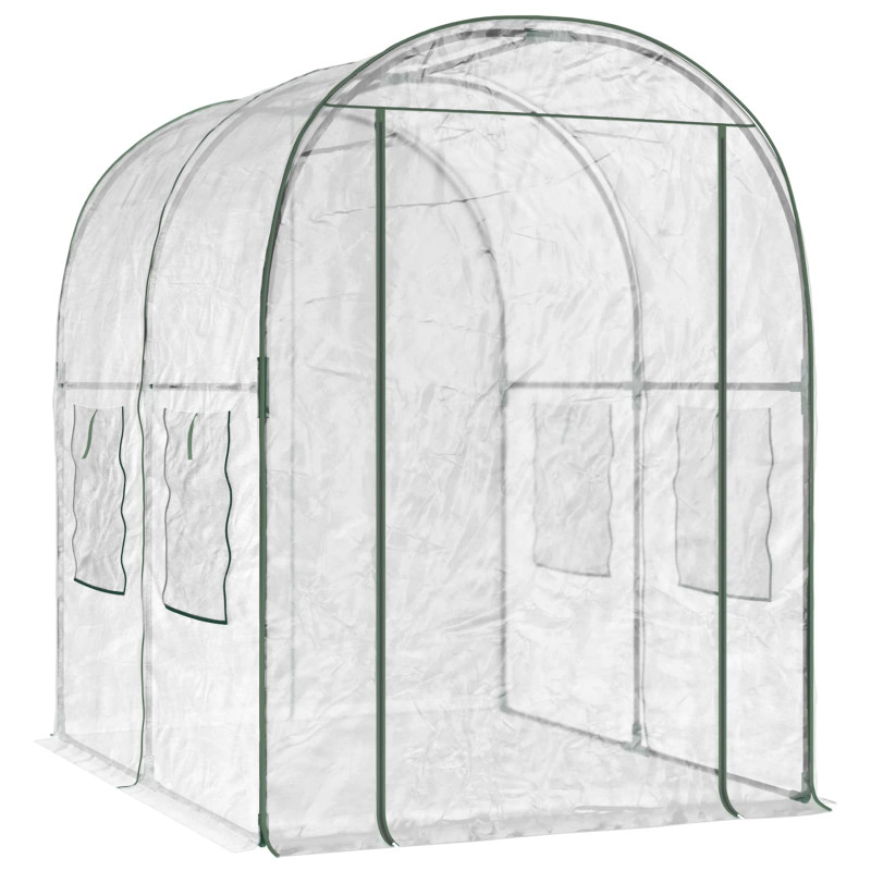 Szklarnia z ramą 160 x 200 x 192,5 cm PVC przezroczysty