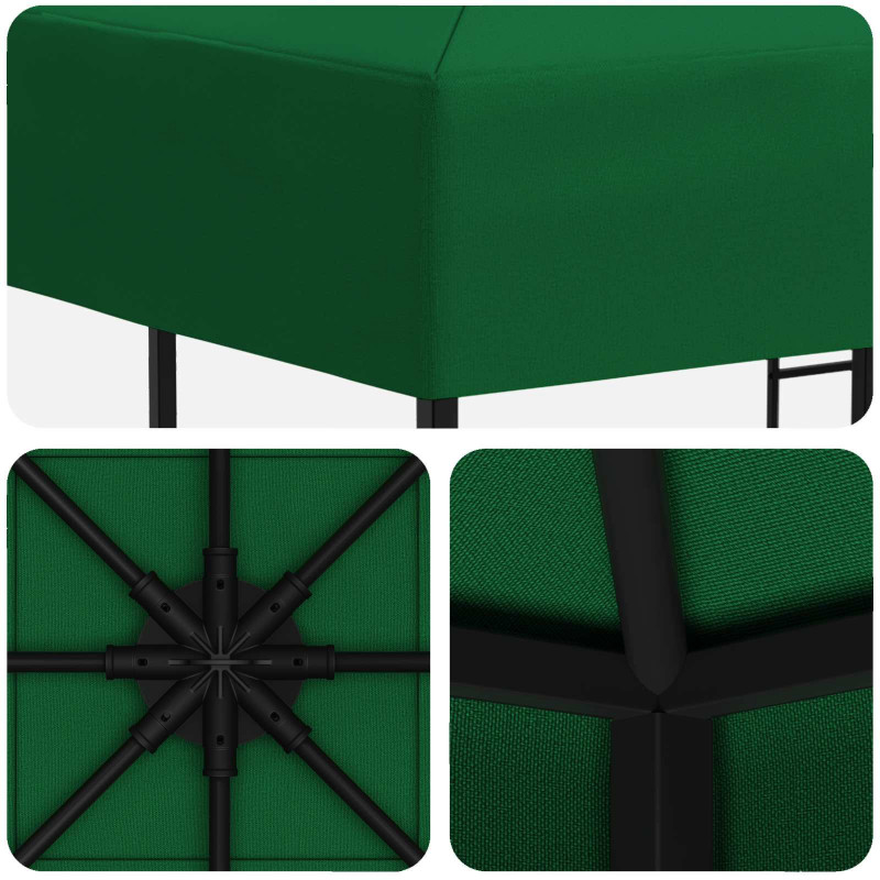 Altana 3 x 3 m zielony Poliester i Stal 190 gsm
