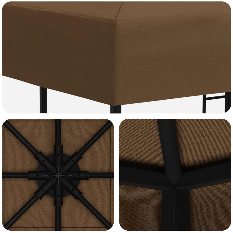 Altana 3 x 3 m Ciemnoszary Poliester i Stal 190 gsm