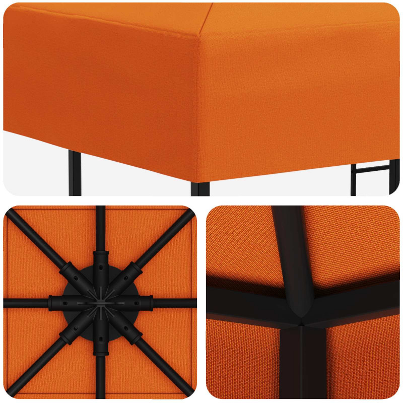 Altana 3 x 3 m pomarańczowy Poliester i Stal 190 gsm