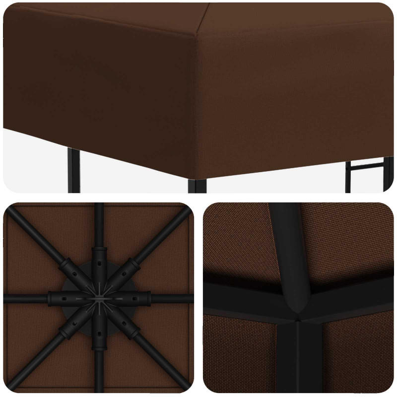 Altana 3 x 3 m brązowy Poliester i Stal 190 gsm