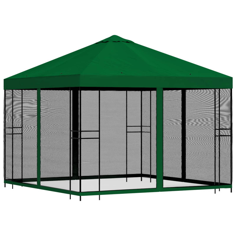 Altana ogrodowa ze ścianami bocznymi 3 x 3 m zielony