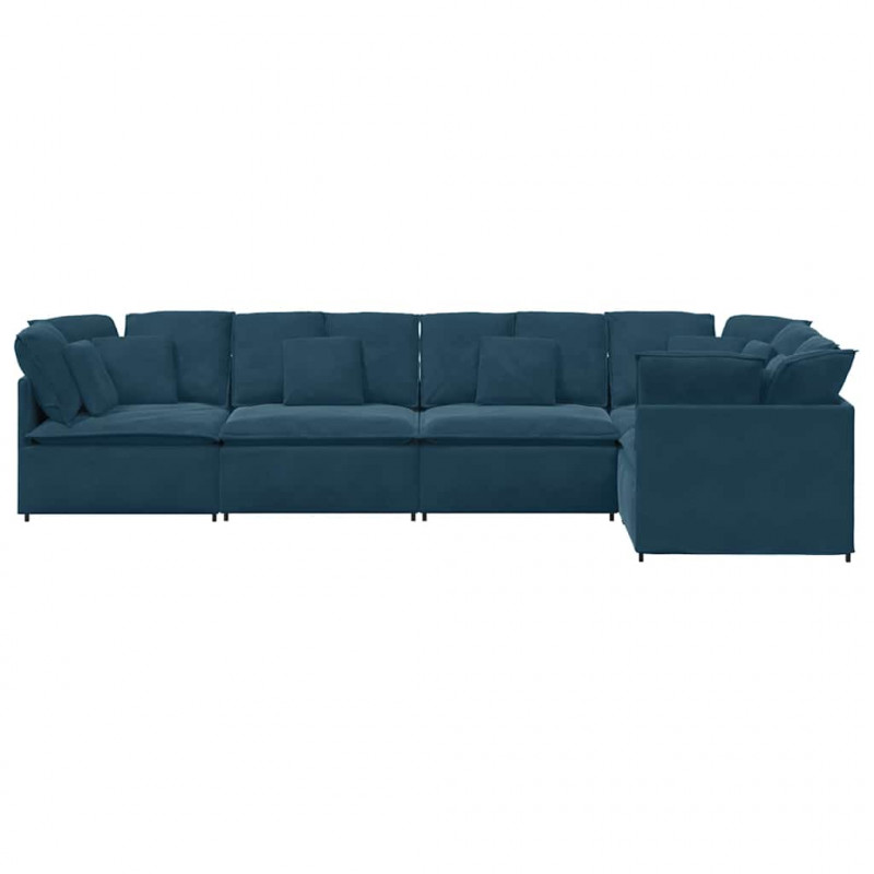 Sofa modułowa z poduszkami Velvet Blue