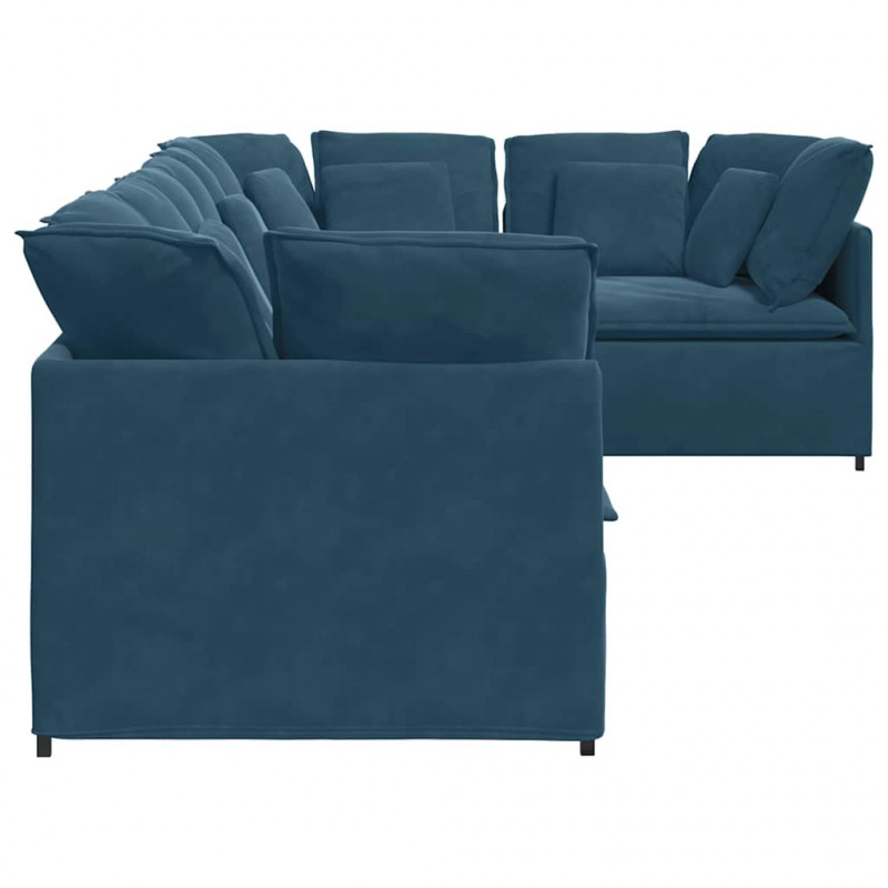 Sofa modułowa z poduszkami Velvet Blue