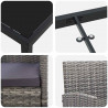 Zestaw do jadalni w ogrodzie z poduszką 3 pcs Szary polirattan