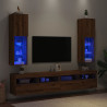 Szafki TV, z LED, 2 szt., dąb artisian, 30,5x30x102 cm