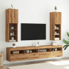 Szafki TV, z LED, 2 szt., dąb artisian, 30,5x30x102 cm