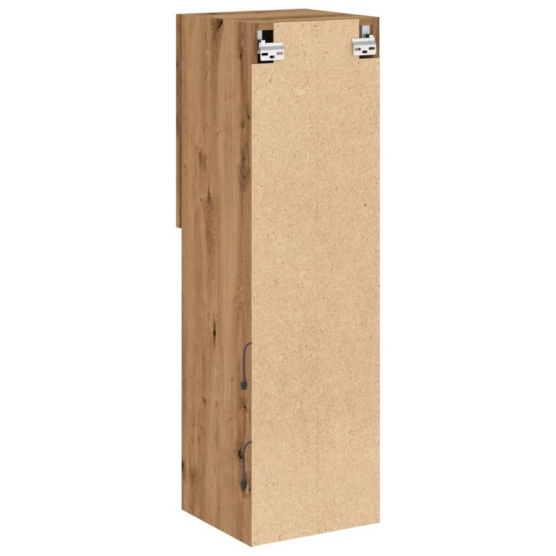 Szafki TV, z LED, 2 szt., dąb artisian, 30,5x30x102 cm