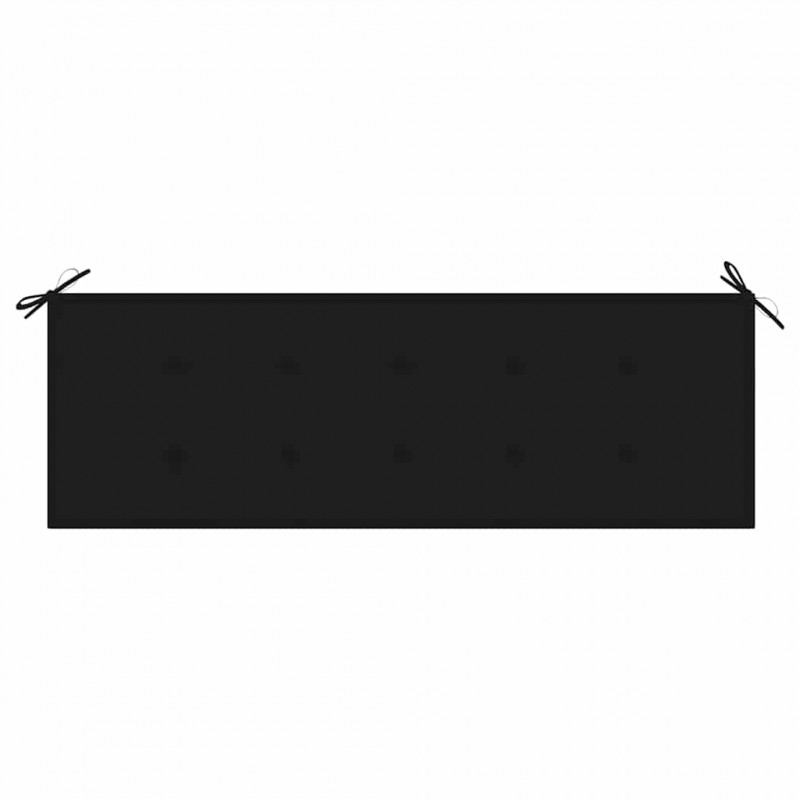 Ławka ogrodowa z czarną poduszką, 150 cm, lite drewno tekowe