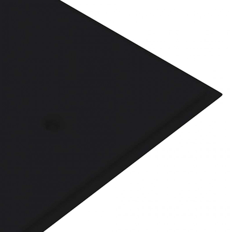 Ławka ogrodowa z czarną poduszką, 150 cm, lite drewno tekowe