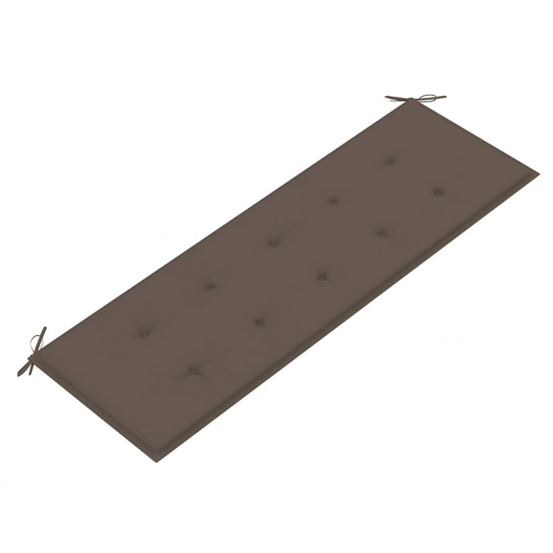 Ławka ogrodowa z poduszką taupe, 150 cm, lite drewno tekowe
