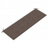Ławka ogrodowa z poduszką taupe, 150 cm, lite drewno tekowe