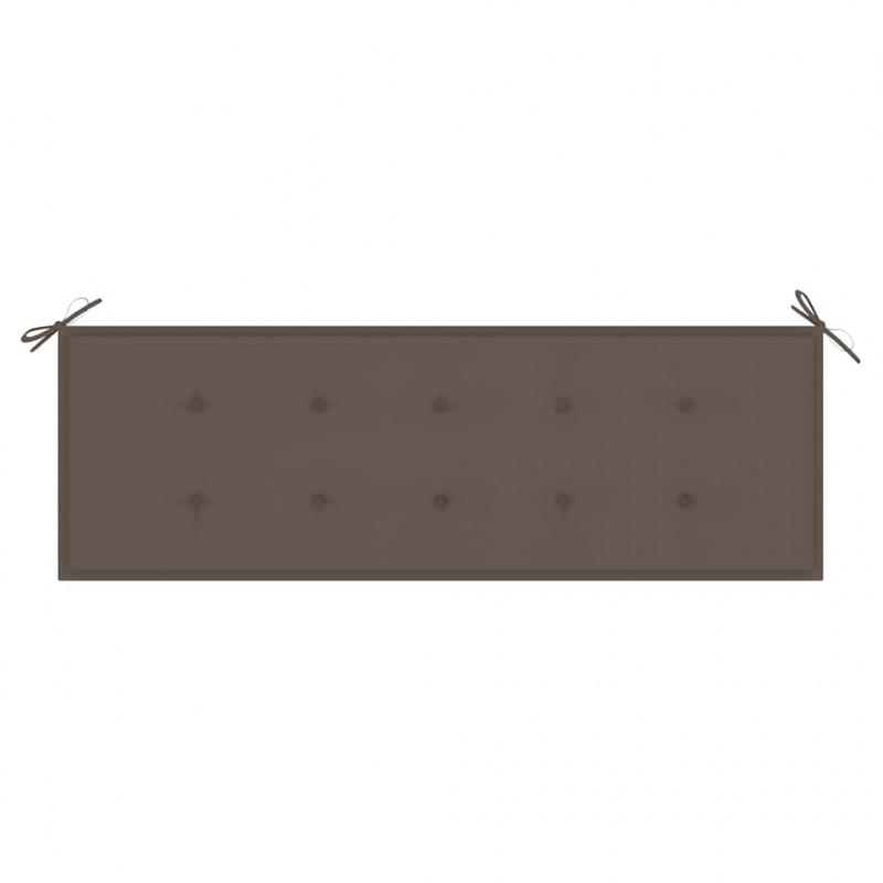 Ławka ogrodowa z poduszką taupe, 150 cm, lite drewno tekowe