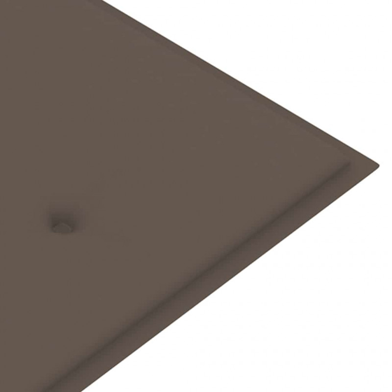 Ławka ogrodowa z poduszką taupe, 150 cm, lite drewno tekowe