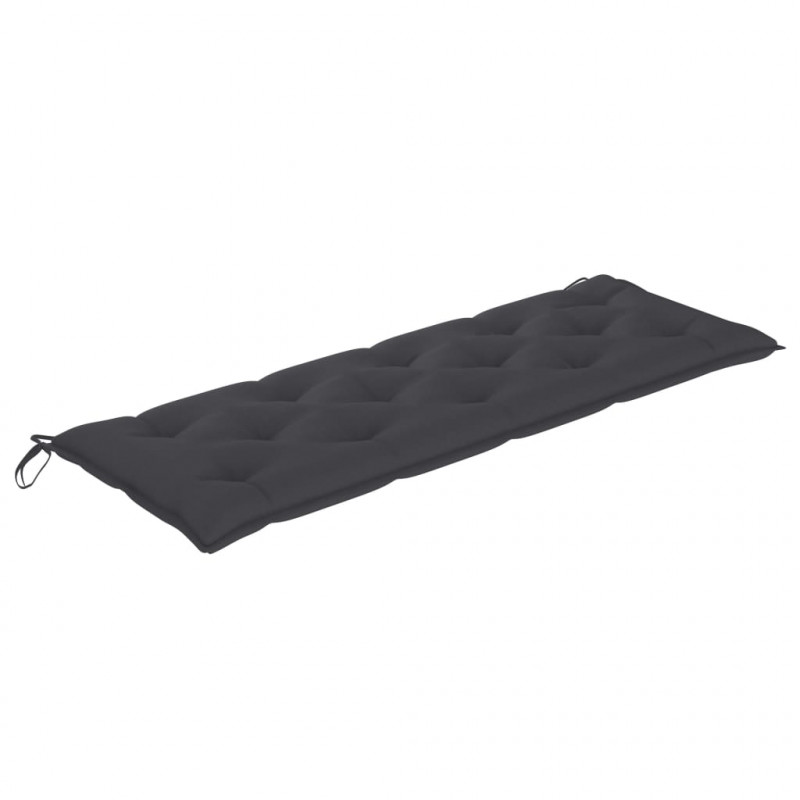 Ławka ogrodowa z antracytową poduszką, 150 cm, drewno tekowe