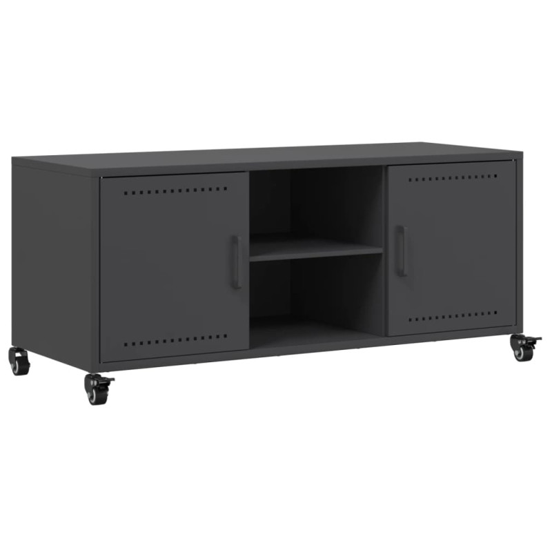 Szafka RTV, czarna, 100,5x39x43,5 cm, stal