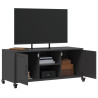 Szafka RTV, czarna, 100,5x39x43,5 cm, stal