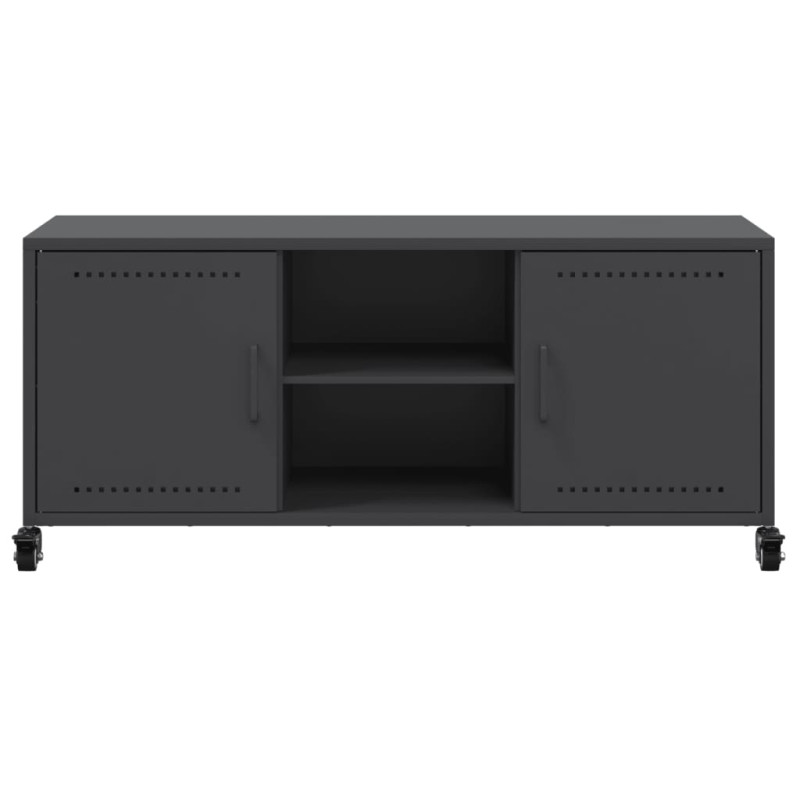 Szafka RTV, czarna, 100,5x39x43,5 cm, stal