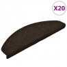 Maty na schody samoprzylepne 20 szt. 65x21x4 cm Ciemnobrązowe półokrągłe duże