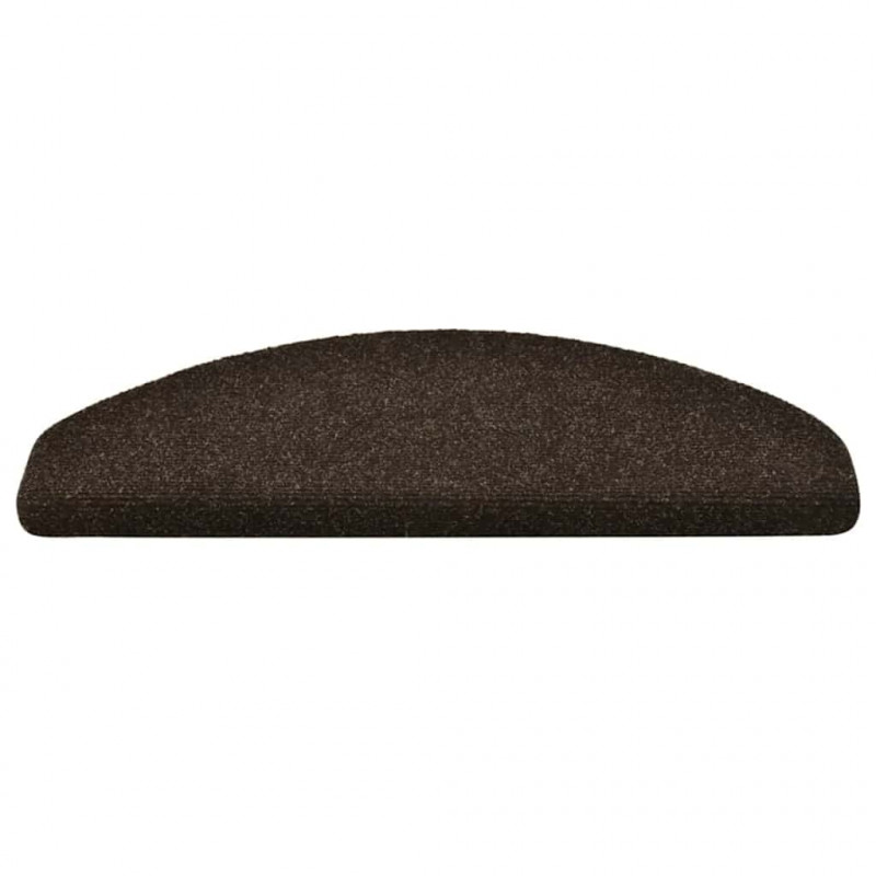 Maty na schody samoprzylepne 20 szt. 65x21x4 cm Ciemnobrązowe półokrągłe duże