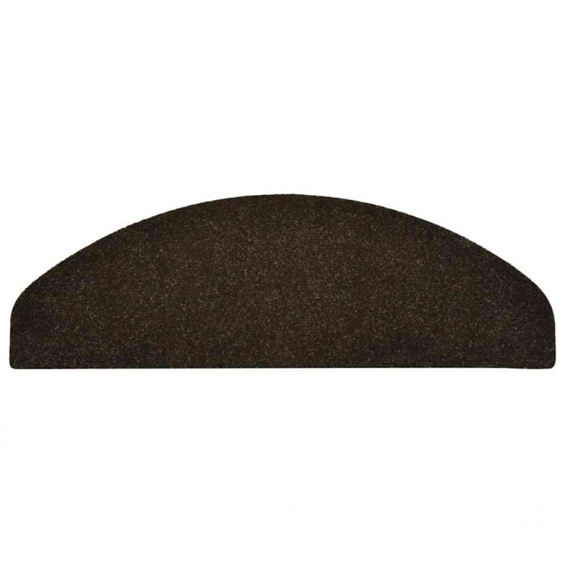 Maty na schody samoprzylepne 20 szt. 65x21x4 cm Ciemnobrązowe półokrągłe duże