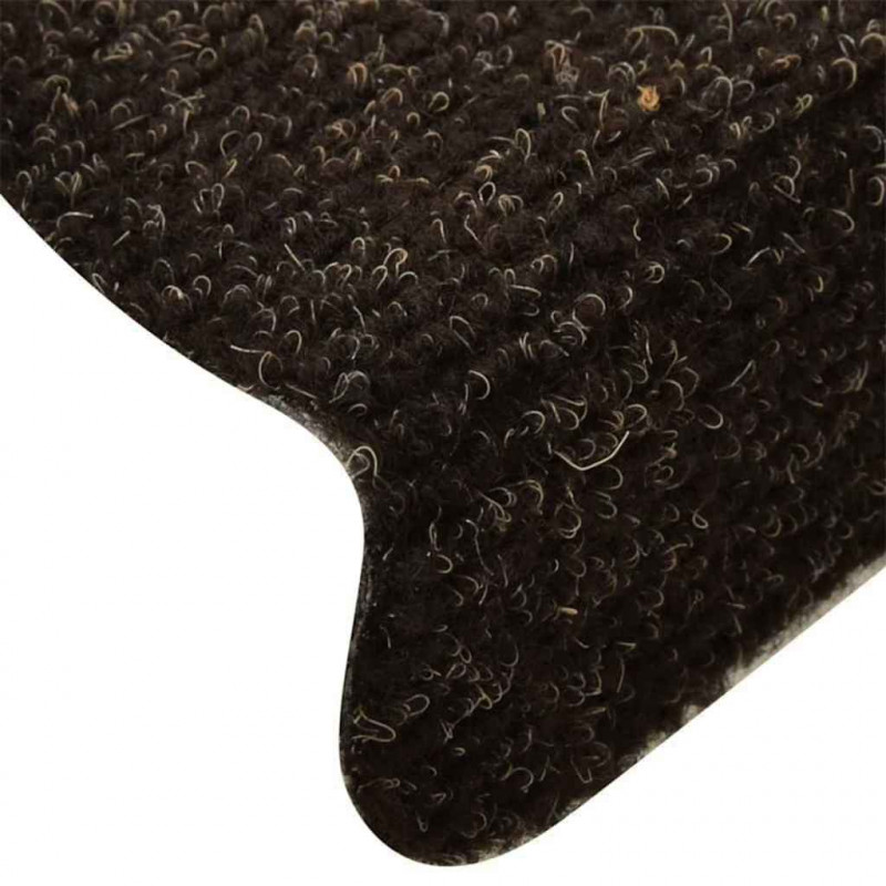 Maty na schody samoprzylepne 20 szt. 65x21x4 cm Ciemnobrązowe półokrągłe duże