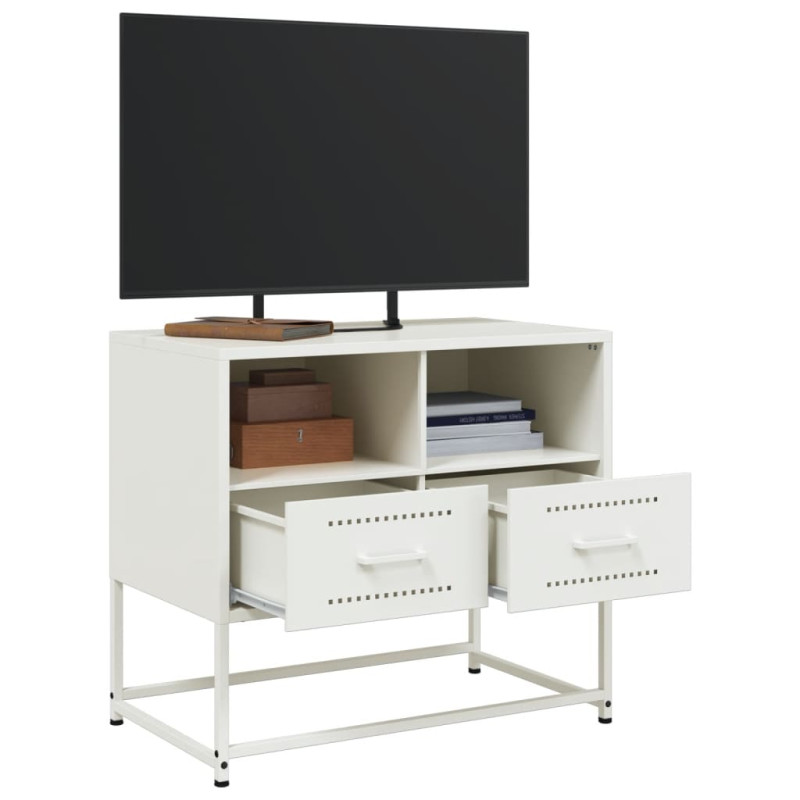 Szafka pod telewizor, biała, 68x39x60,5 cm, stalowa