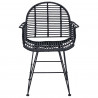 Krzesło jadalniane 2 pcs Rattan i żelazo Czarny 57 x 55 x 85 cm