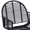 Krzesło jadalniane 2 pcs Rattan i żelazo Czarny 57 x 55 x 85 cm