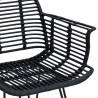Krzesło jadalniane 2 pcs Rattan i żelazo Czarny 57 x 55 x 85 cm