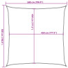 Żagiel przeciwsłoneczny, 160 g/m², jasnoszary, 5x5 m, HDPE