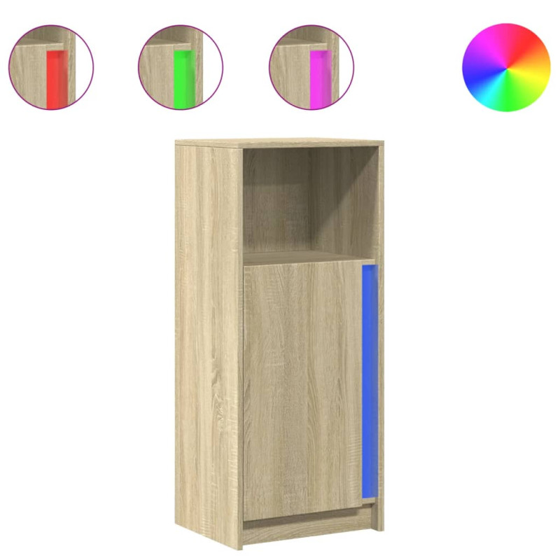 Szafka z LED, dąb sonoma, 42,5x34x100 cm