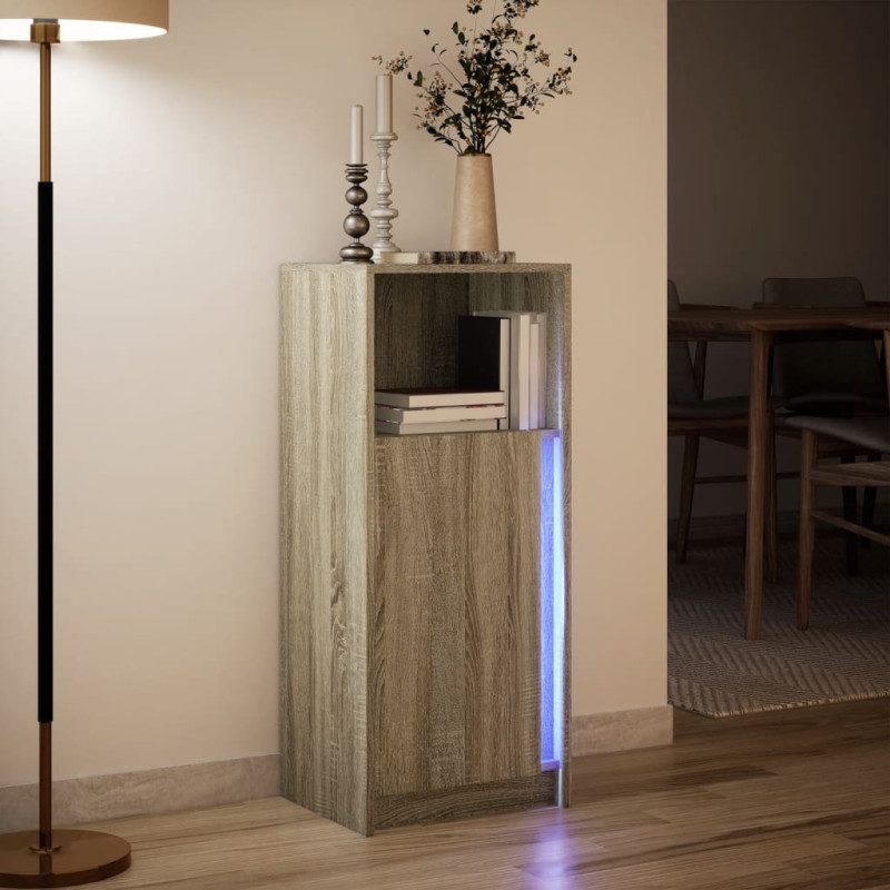 Szafka z LED, dąb sonoma, 42,5x34x100 cm