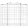 Kosze gabionowe, 14 szt, 200x30x160/180cm, galwanizowane żelazo