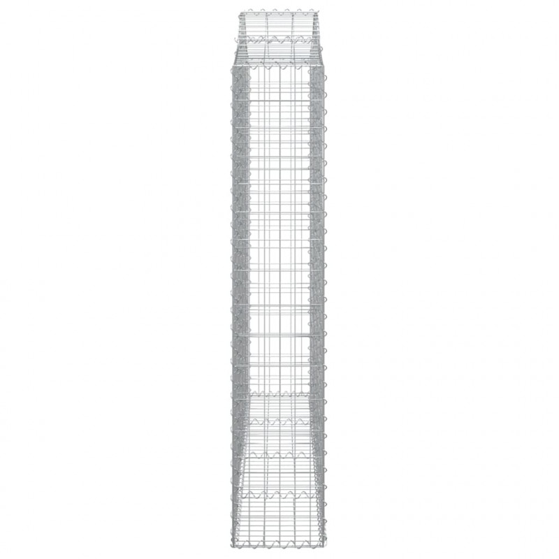 Kosze gabionowe, 14 szt, 200x30x160/180cm, galwanizowane żelazo