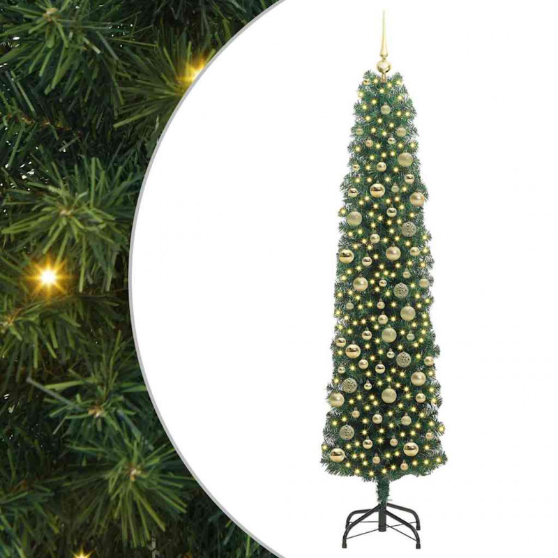 Sztuczna choinka z podstawą Zielony 210 cm PVC, stal i plastik