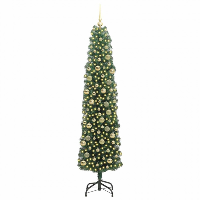 Sztuczna choinka z podstawą Zielony 210 cm PVC, stal i plastik