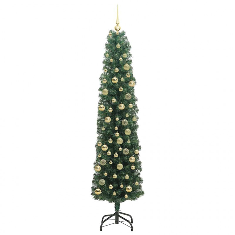 Sztuczna choinka z podstawą Zielony 210 cm PVC, stal i plastik