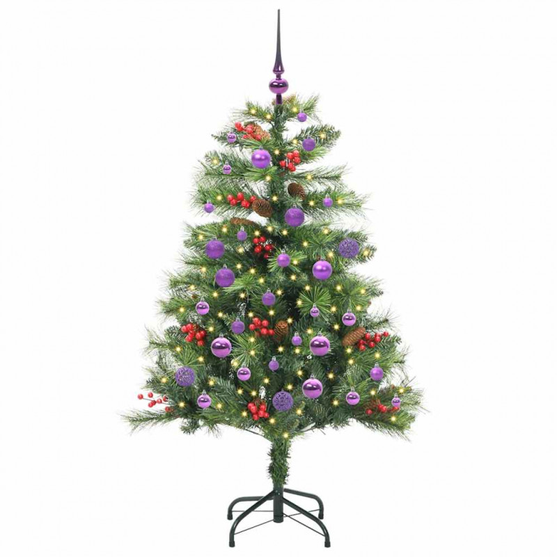 Sztuczna choinka Ze LED Lights Zielony 150 cm PVC i Metal