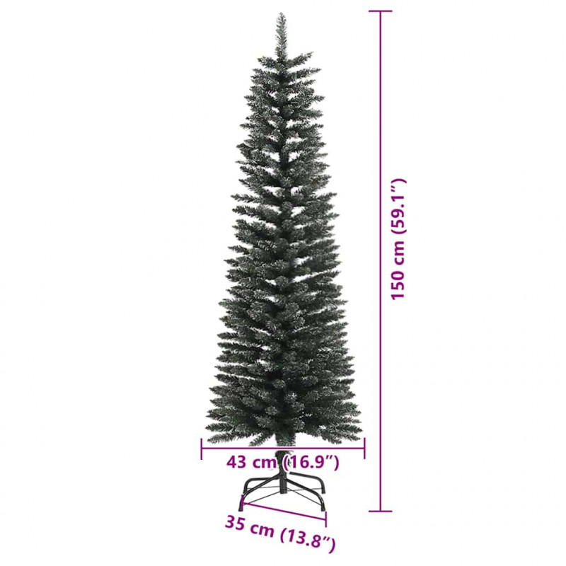Sztuczna choinka z podstawą Zielony 150 cm PVC, plastik i stal
