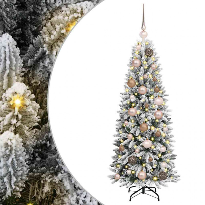 Sztuczna choinka Biały 120 cm PVC, Plastik, Stal i PE