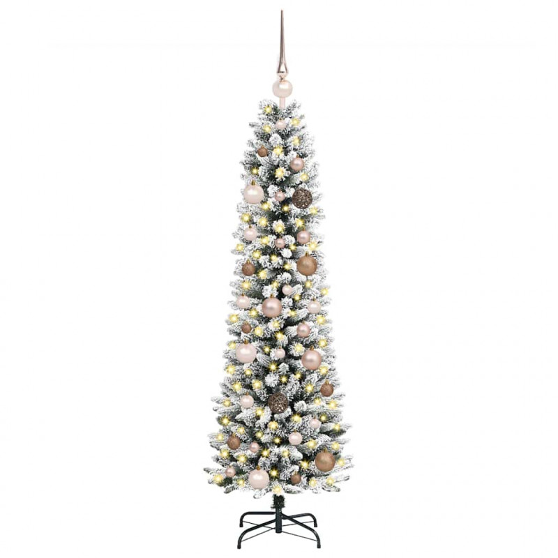 Sztuczna choinka z podstawą Biały 150 cm PVC, Metal i Plastik