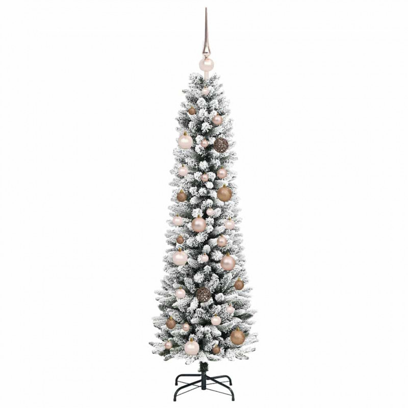 Sztuczna choinka z podstawą Biały 150 cm PVC, Metal i Plastik
