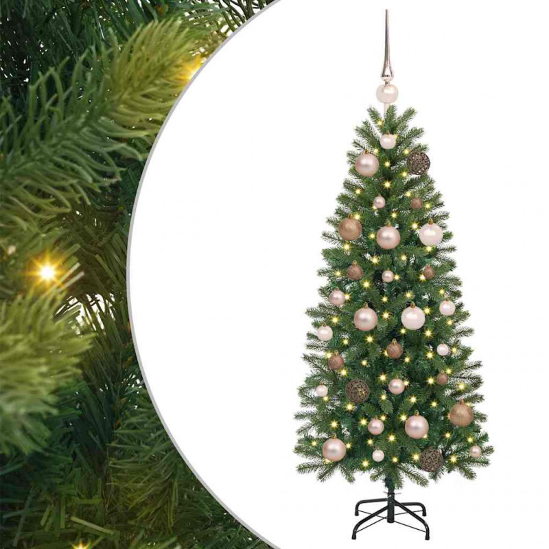 Sztuczna choinka z 150 diodami LED Zielony 120 cm PE i PVC