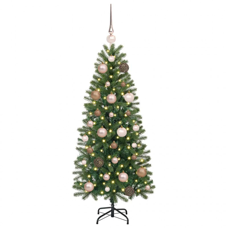 Sztuczna choinka z 150 diodami LED Zielony 120 cm PE i PVC