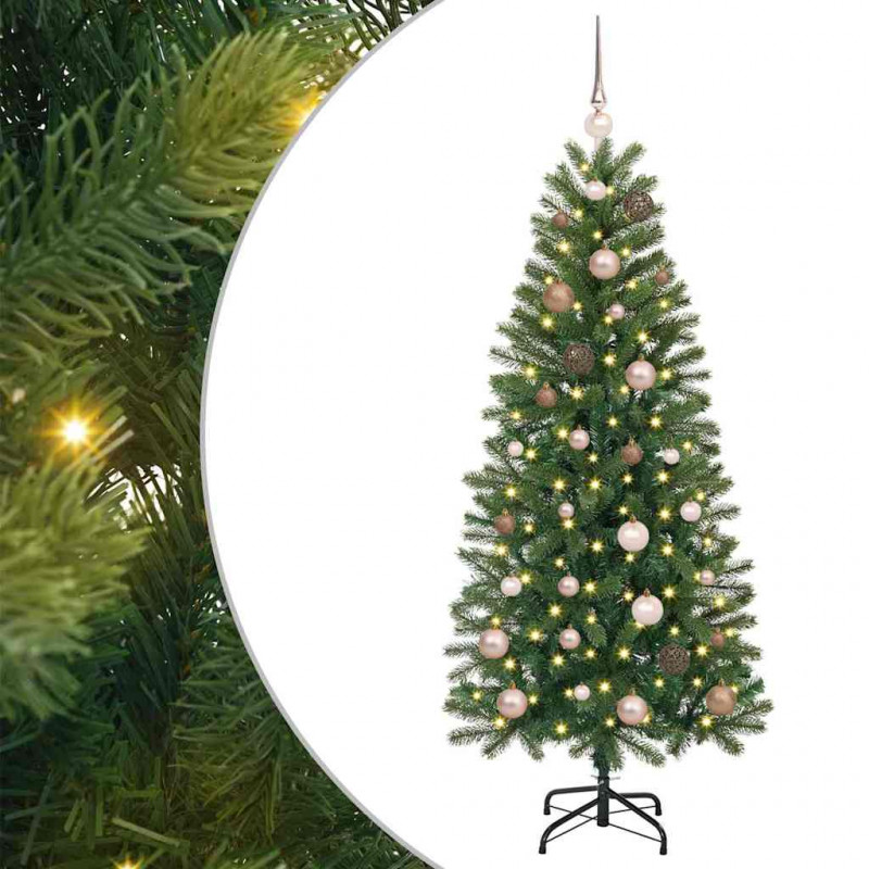 Sztuczna choinka z 150 diodami LED Zielony 150 cm PE i PVC